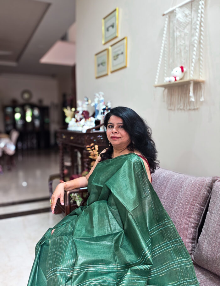 20251021_141243 Green Katan silk saree in classic Banarasi style