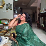 Green pure silk saree with Katan weave craftsmanship