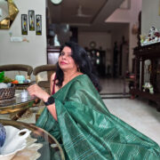 Lightweight green Katan silk saree ideal for celebrations
