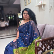 Blue and green cotton zari saree – Geheri Neeli Syahi design