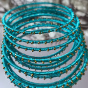 Festive wear bangle set: 4 silk-thread metal bangles