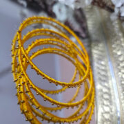 yellow silk thread metal bangle set — ideal for festivals