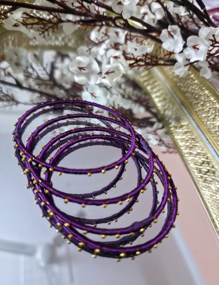 20251028_232534 silk thread metal bangle set — ideal for festivals
