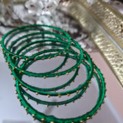 deep green silk metal bangles