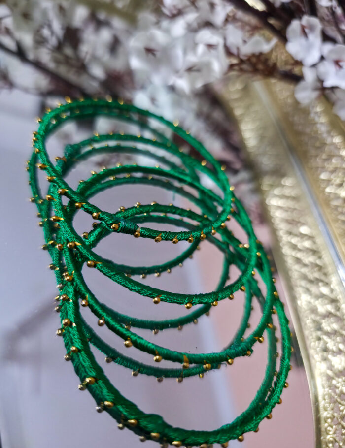 20251028_232557 green silk metal bangels