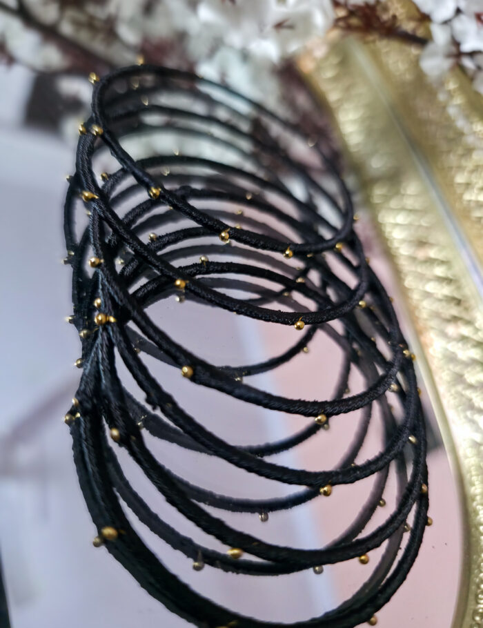 20251028_232743 Set of four bangles wrapped in silk thread