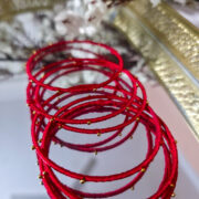 Silk-wrapped metal bangles set for traditional outfits