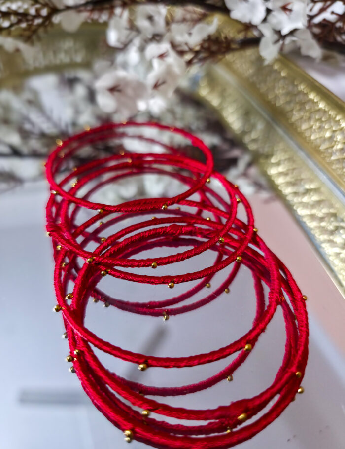 20251028_233206 Silk-wrapped metal bangles set for traditional outfits