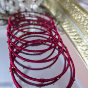 Vibrant silk thread metal bangles set of four for sarees