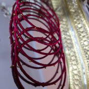 Set of 4 silk thread metal bangles