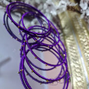 Silk thread metal bangles set