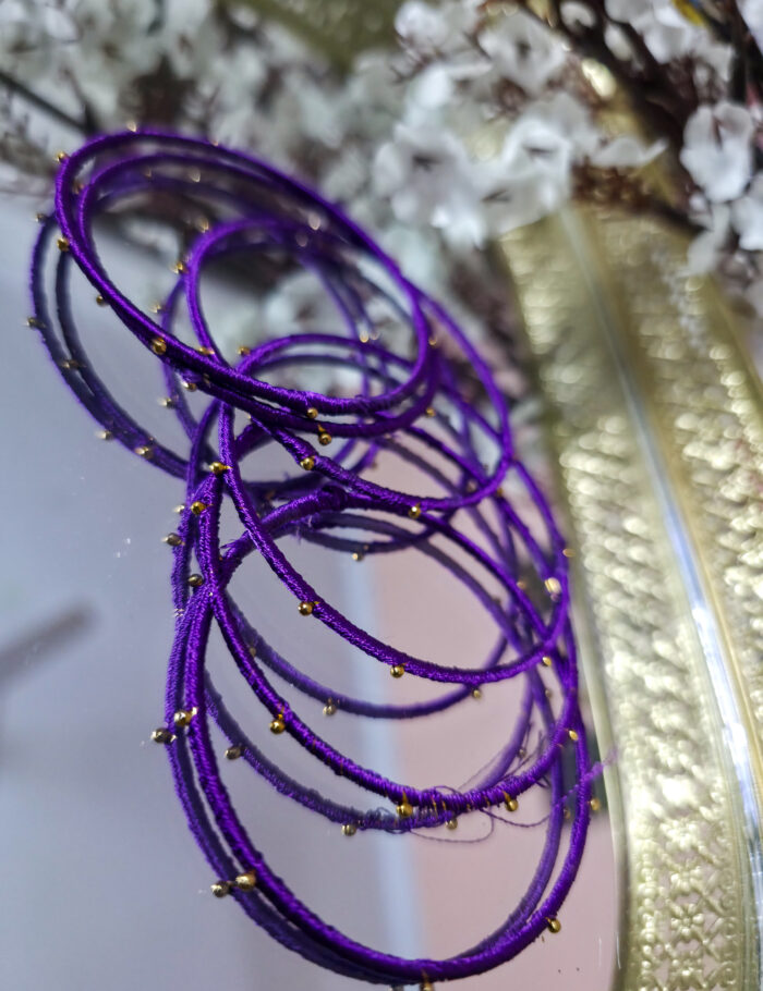 20251028_233346 Silk thread metal bangles set