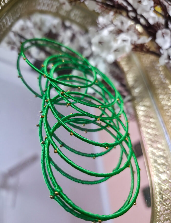 20251028_233414 light green Silk thread metal bangles set — colorful festive accessory