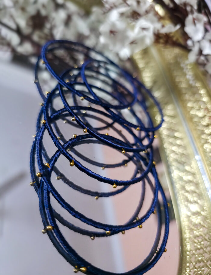 20251028_233449 blue Silk thread metal bangles set — colorful festive accessory