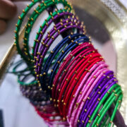 Silk Thread Metal Bangles (Set of 4) – Elegant Festive Wear