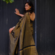 Sunheri Saaya Organza Silk Saree with Golden Zari