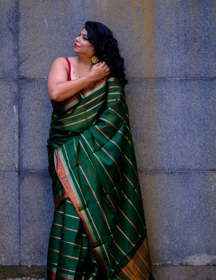 DSCF0941 Soft Banarasi silk saree featuring intricate patterns
