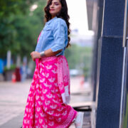 Pankhuri Bagru print mul cotton saree