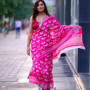 Pankhuri Bagru Print Mul-Cotton Saree