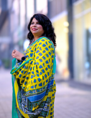 Surajmukhi bagru print Mul-Cotton Saree