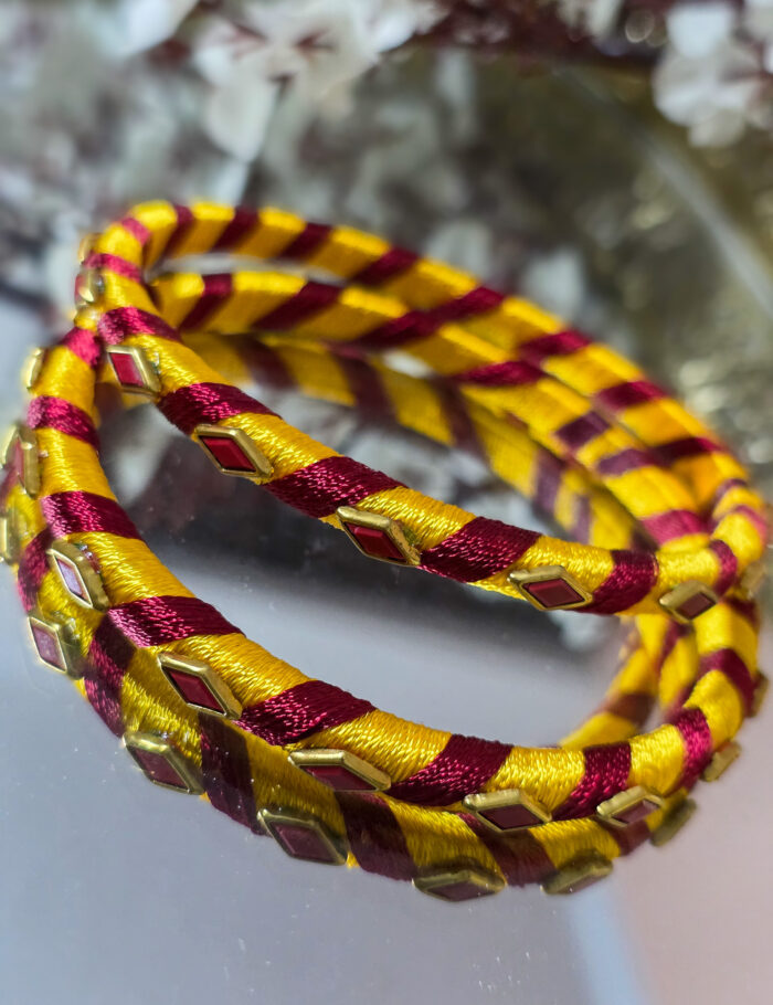 Silk thread kundan bangles