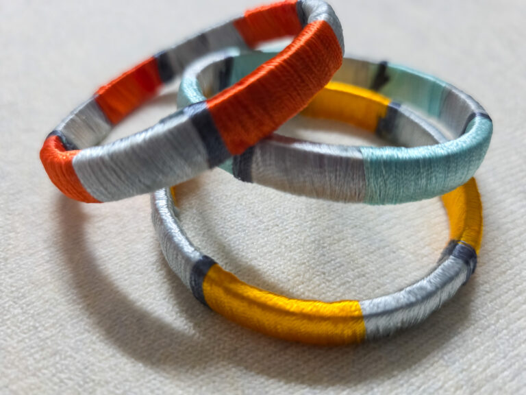 Multicoloured Silk Thread Bangles (Set of 3)