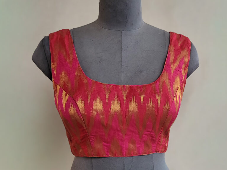 Pink Brocade Ikat Blouse