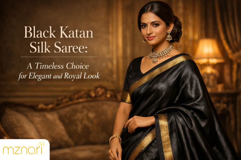 Black Katan Silk Saree: A Timeless Choice for Elegant and Royal Look