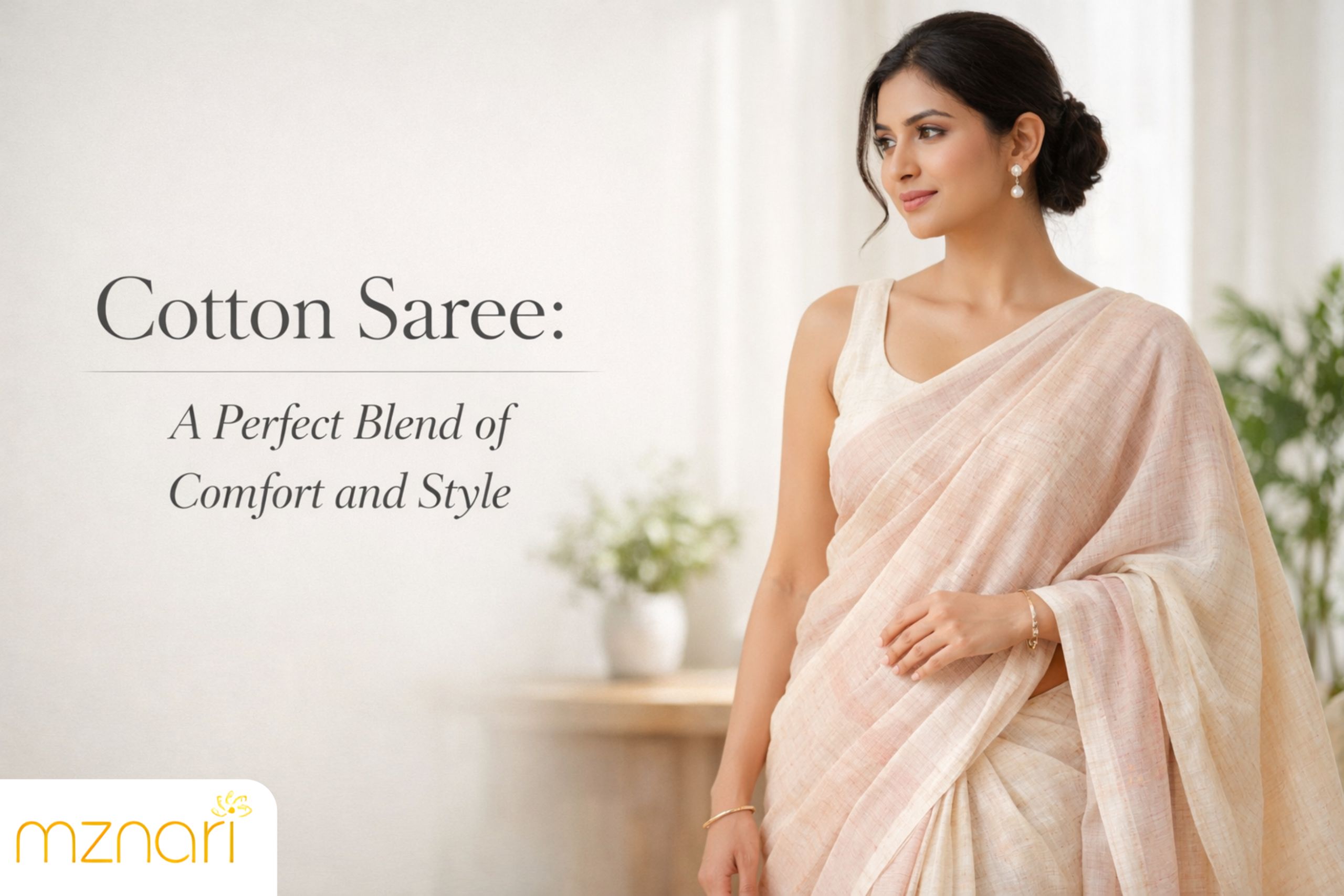 Cotton saree with elegant design perfect for daily wear, office use, and summer comfort