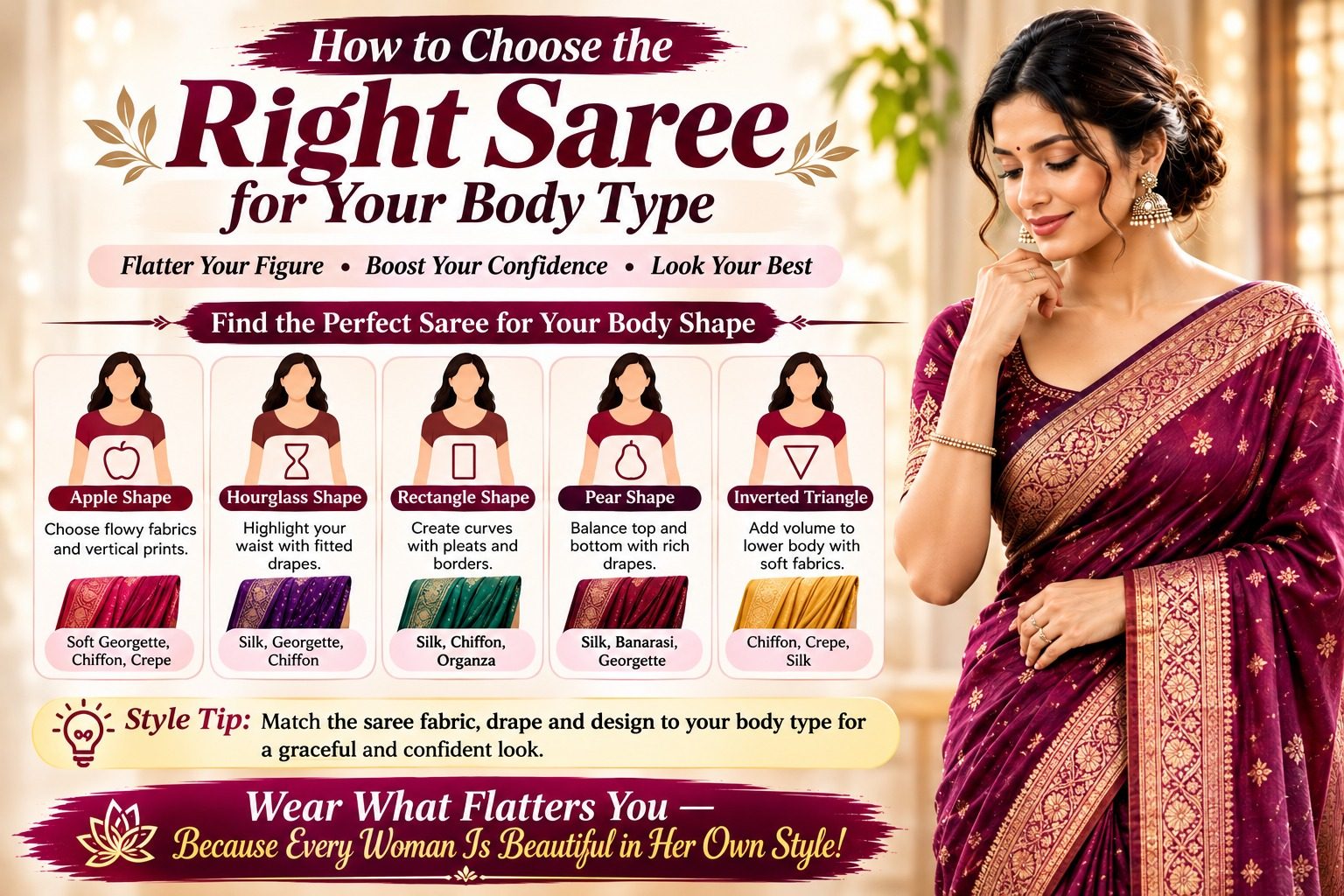 how to choose saree for body type