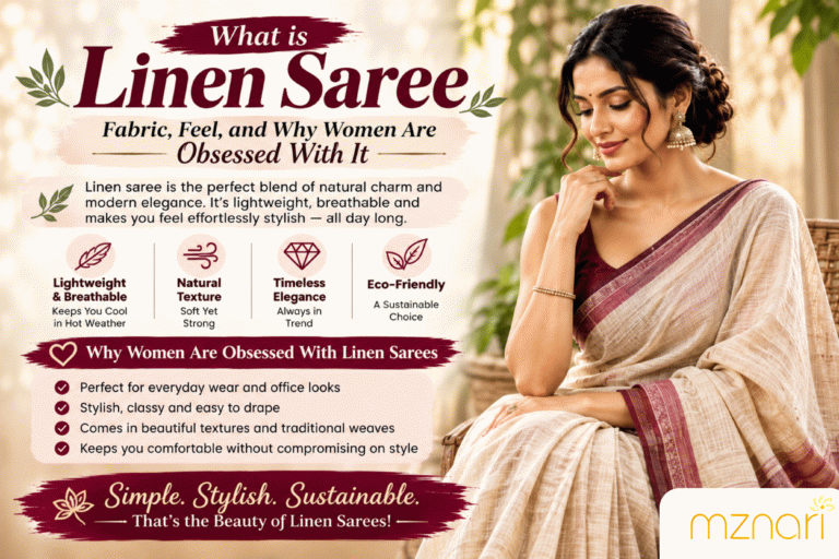 What is Linen Saree – Fabric, Feel, and Why Women Are Obsessed With It
