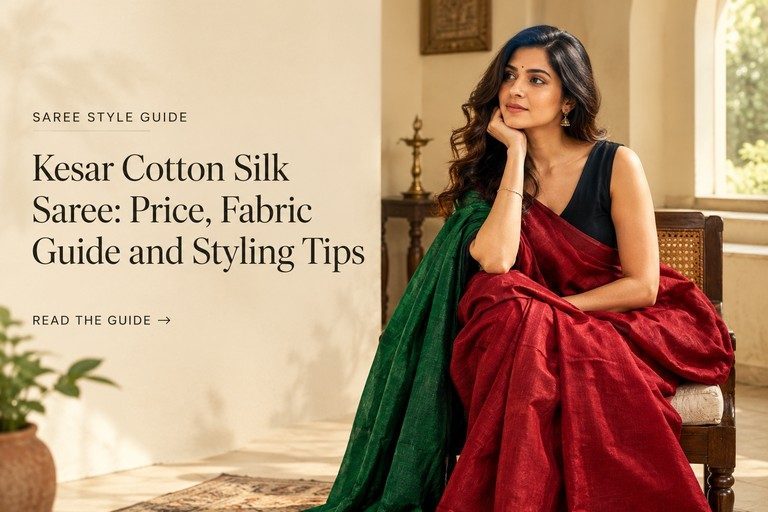 Kesar silk saree maroon colour